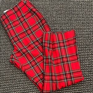 J. Crew Kate Plaid Red Trousers, NWT! ❤️